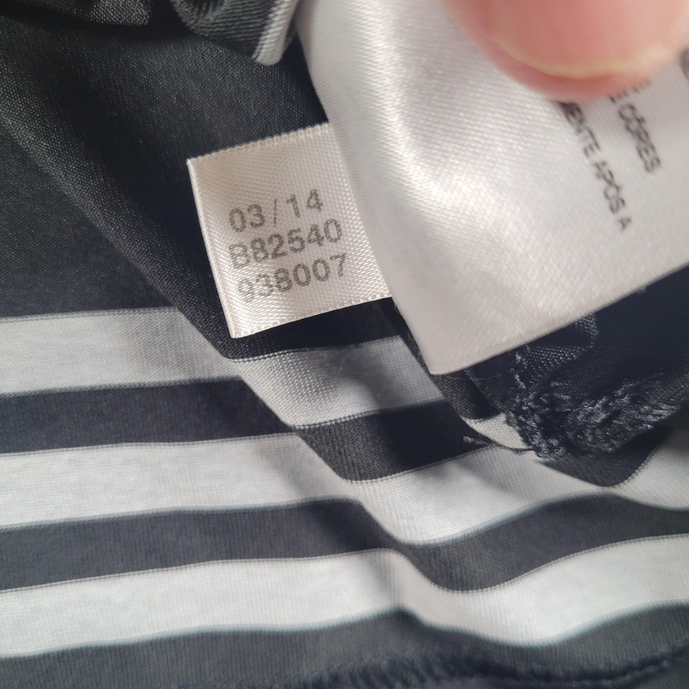 Adidas Polo Shirt Mens Large Black Gray Striped Puremotion Golf Performance - Picture 7 of 8